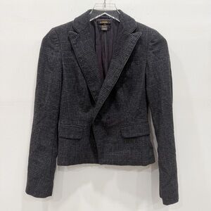 Diesel Black Gold Wool Blend Plaid Blazer Jacket One Button X-Small Academia